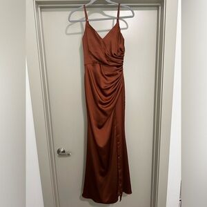 COPY - Revelry Rust Rory Satin Bridesmaid Dress